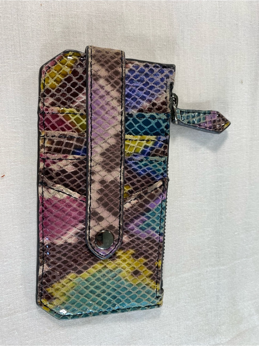 Aimee Kestenberg Multi Color Snake Print Card Holder Wallet